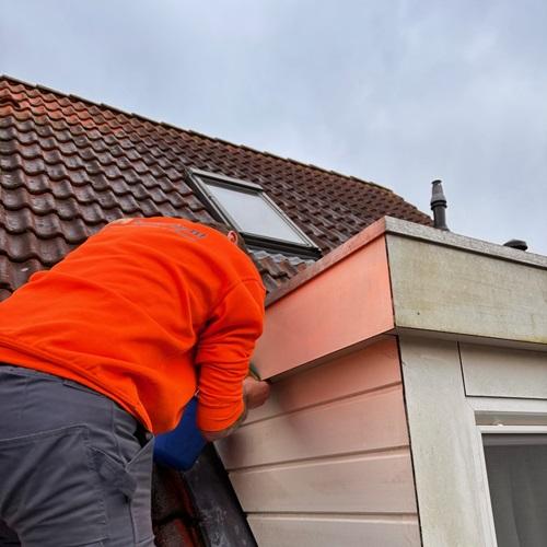 Reinigen dakkapel en plaatsen vogelwering woning Tuitjenhorn December 2024