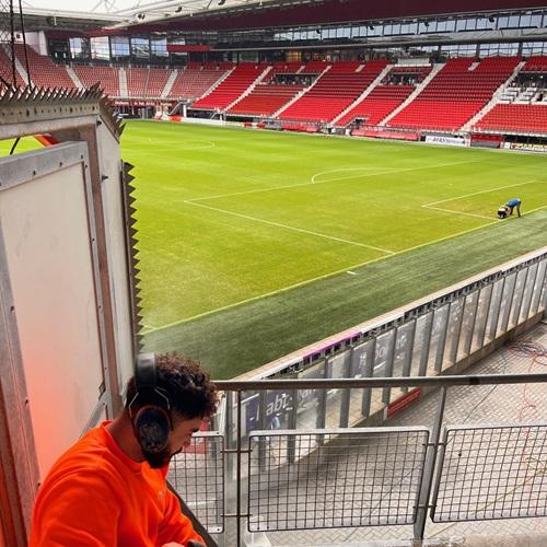 Reinigingswerkzaamheden rondom het AFAS AZ stadion in Alkmaar Augustus 2024 